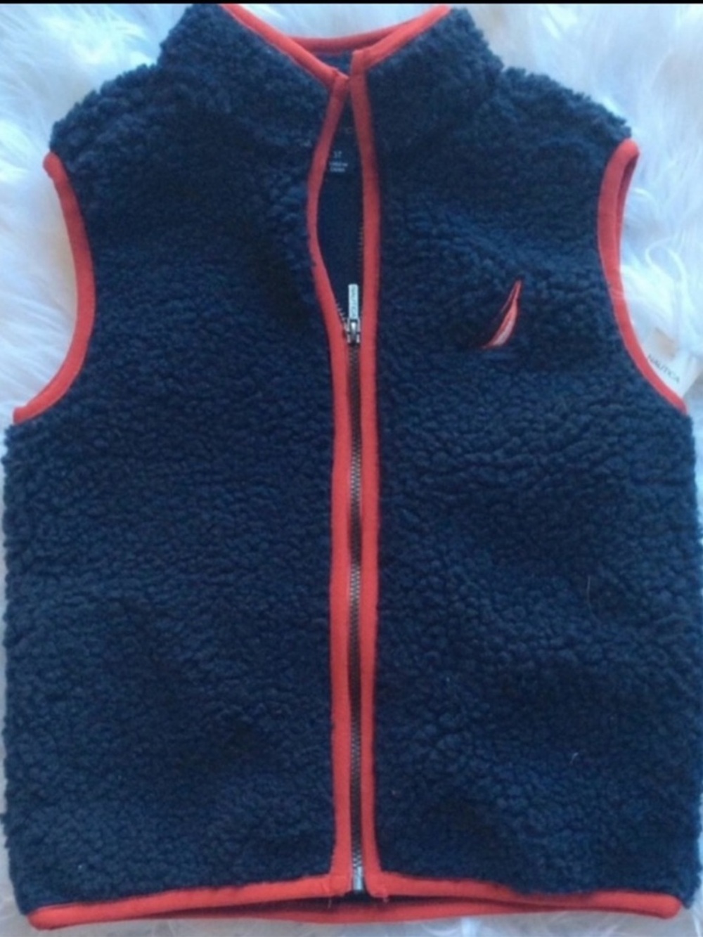 NWT Nautica Sherpa Zip Front Vest